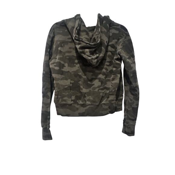 Nili Lotan Callie Sample Distress Open Front Cropped Hoodie Camo Size S NWOT - Picture 5 of 15